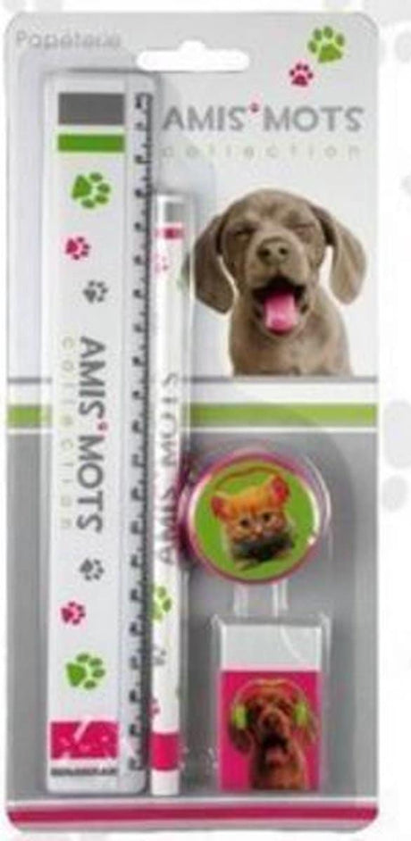 Van der Doelen skrivesæt med hunde- og kattetryk