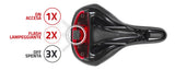 Sadel Volare M X33 med LED herre - sort