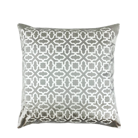 Seq home zijden kussenhoes zilver wit 45x45cm
