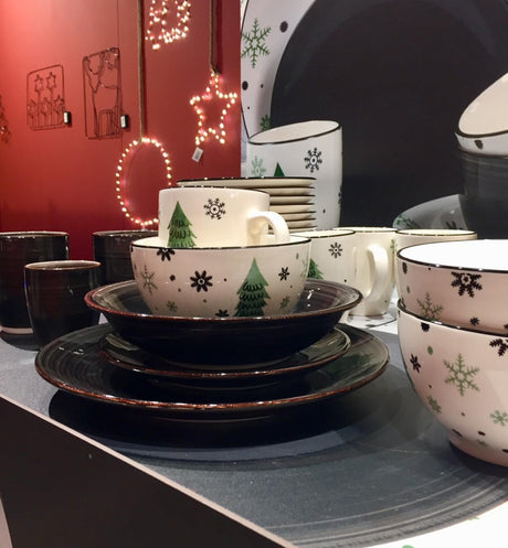 Svenska levende tallerken porcelæn med juletræ billede ã˜19cm