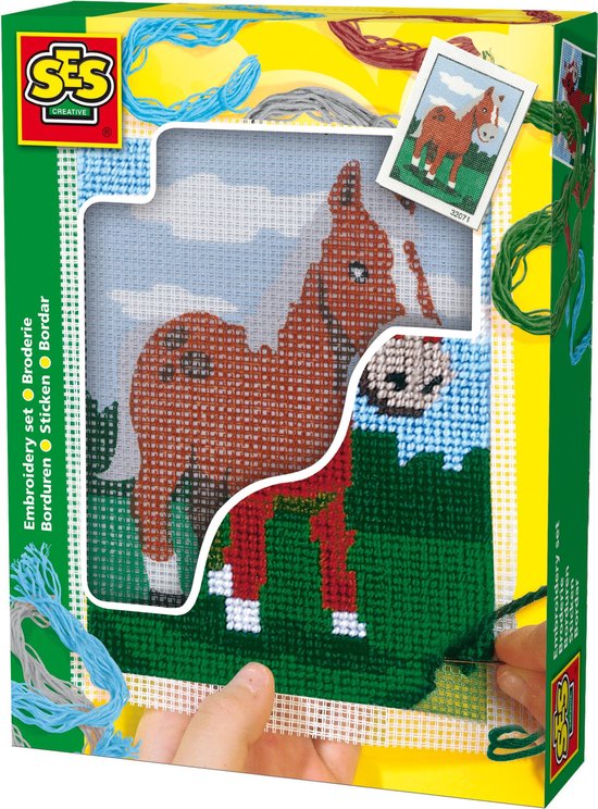 Ses kreativ broderi af en hest