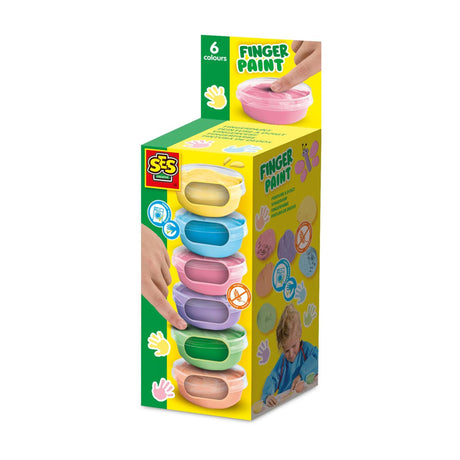 Ses fingermaling pastel 6 farver x 45 ml