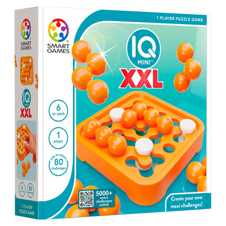 Smartgames IQ Mini XXL - stort logisk tænkespil - endeløse udfordringer med glidende blokkere - pædagogisk solospil - fra 6 år