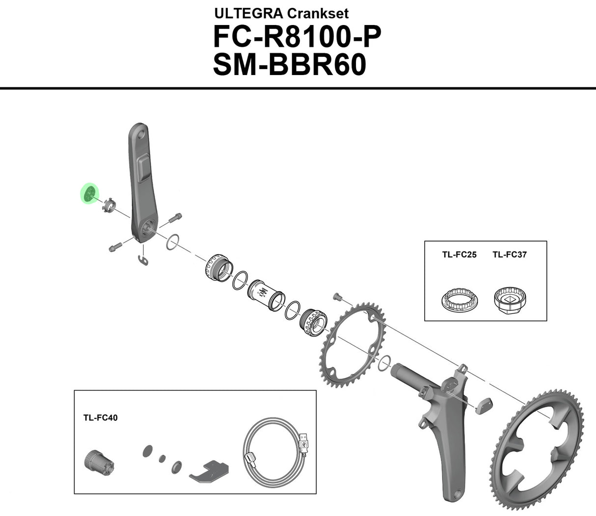Shimano ydre hætte til fc-r8100-p