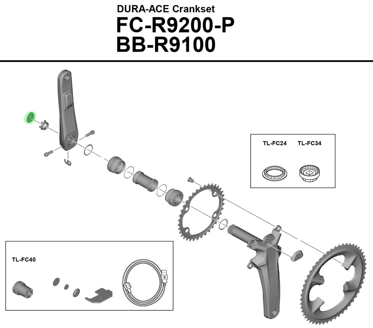 Shimano ydre hætte til fc-r9200-p
