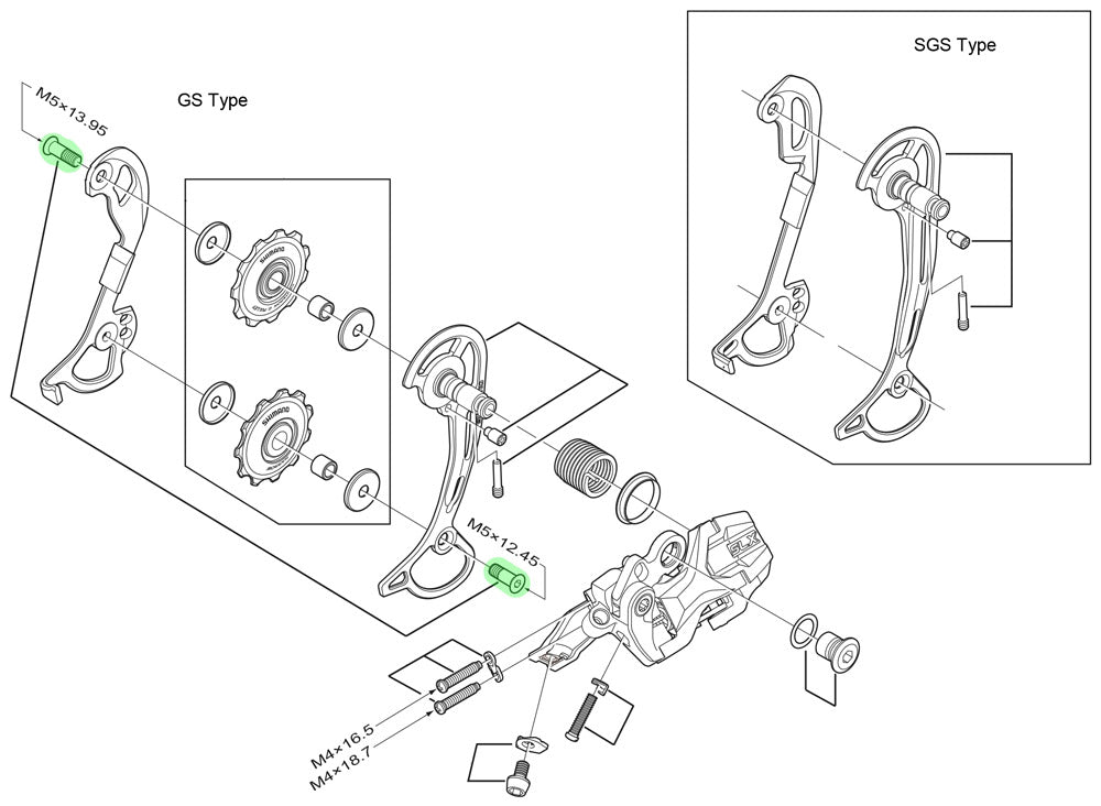 Shimano styrehjulsbolte til rd-m622 t6000