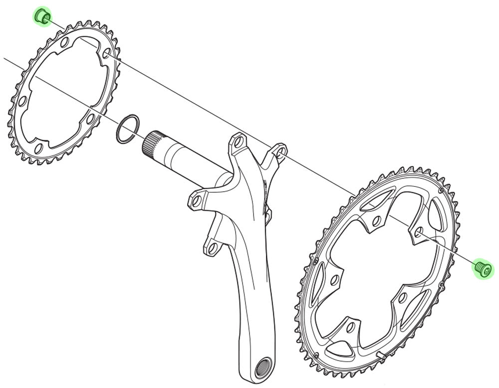 Shimano sora kædering bolte til fc-3550 (5 stk.)