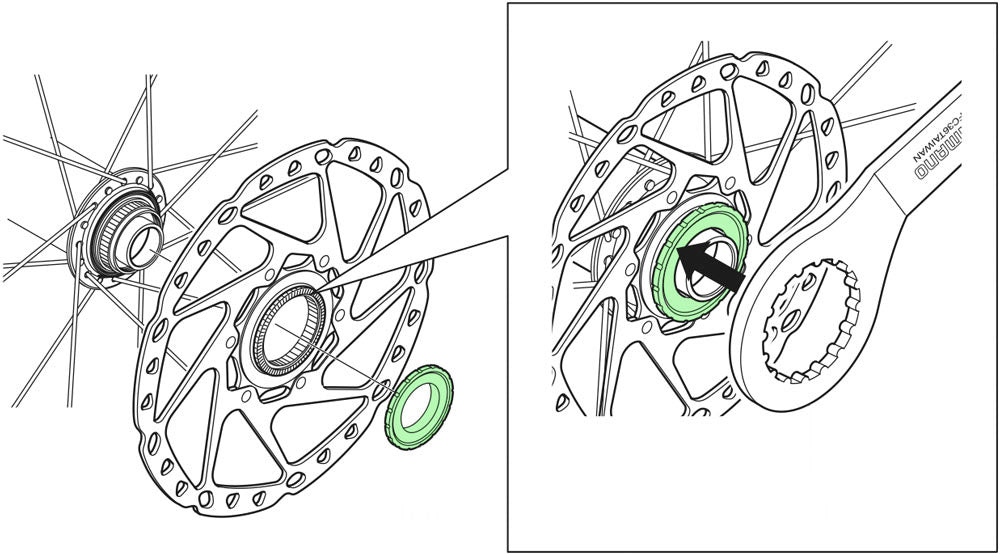 Shimano låsering til 15 20 mm gennemgående aksler udvendig