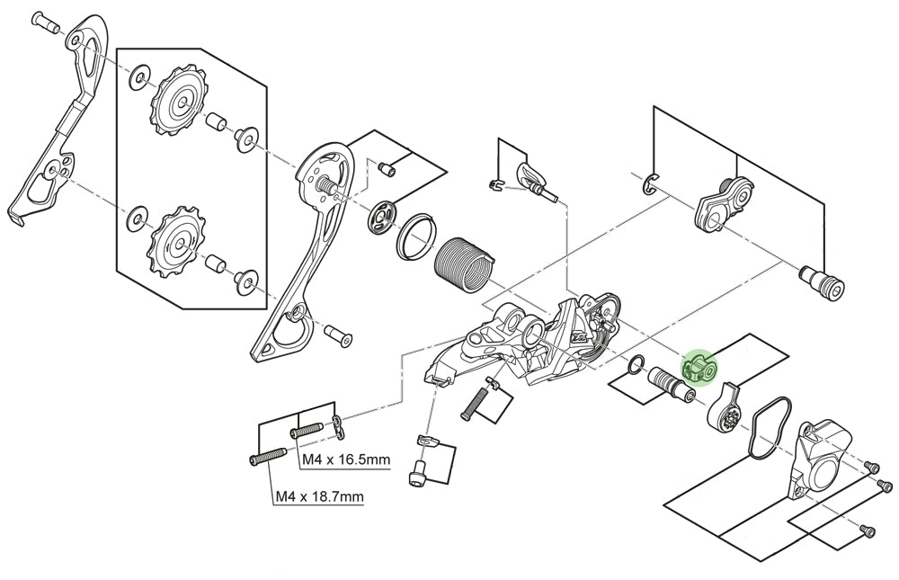 Shimano cam enhed til rd-m820 786 675 640 615