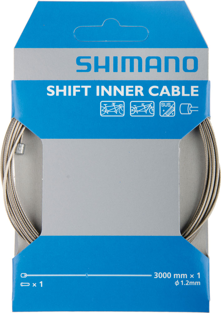 Shimano tandem rustfrit stål sus shift inderkabel 1,2mm x 3000mm