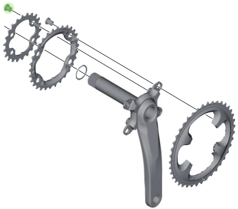 Shimano xt slx kædering bolte indeni