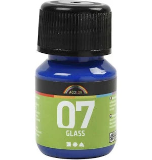 Creativ firma permanent glasmaling - brilliant blå, 30ml