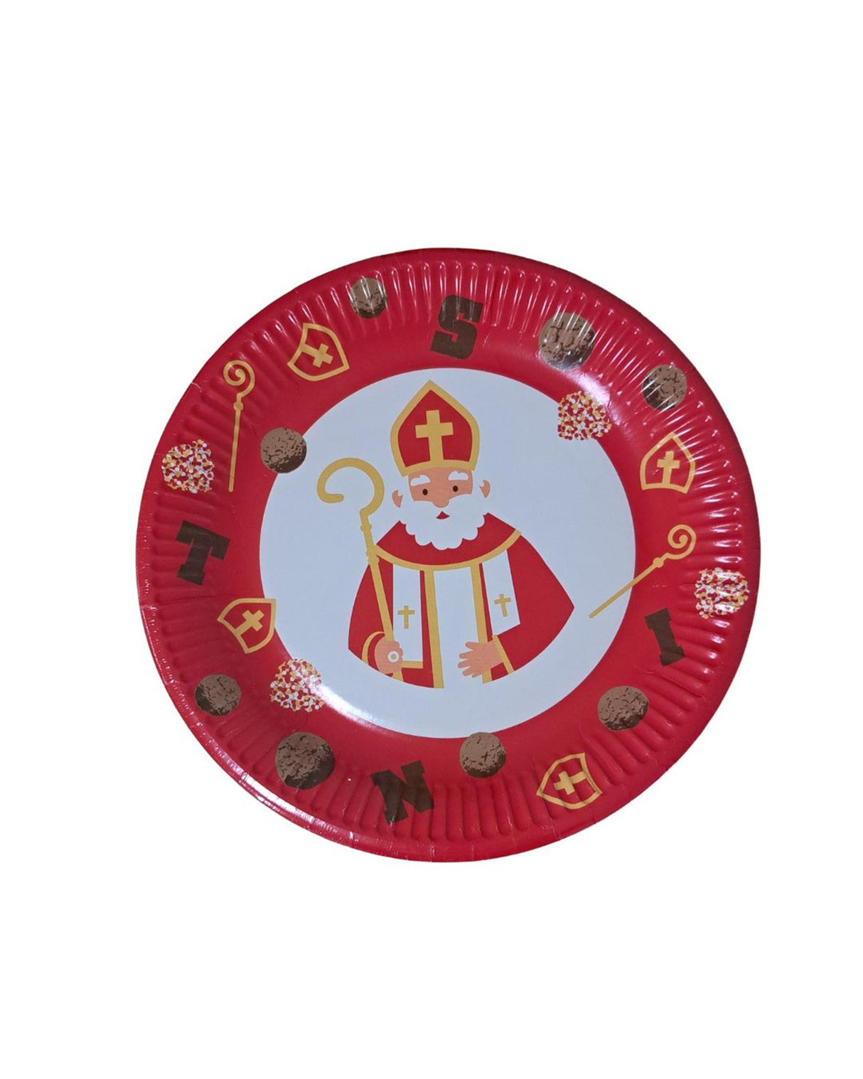 Sinterklaas tallerkner pap rød ø23cm