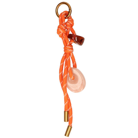 Jvdl bag charm oranje met roze steen