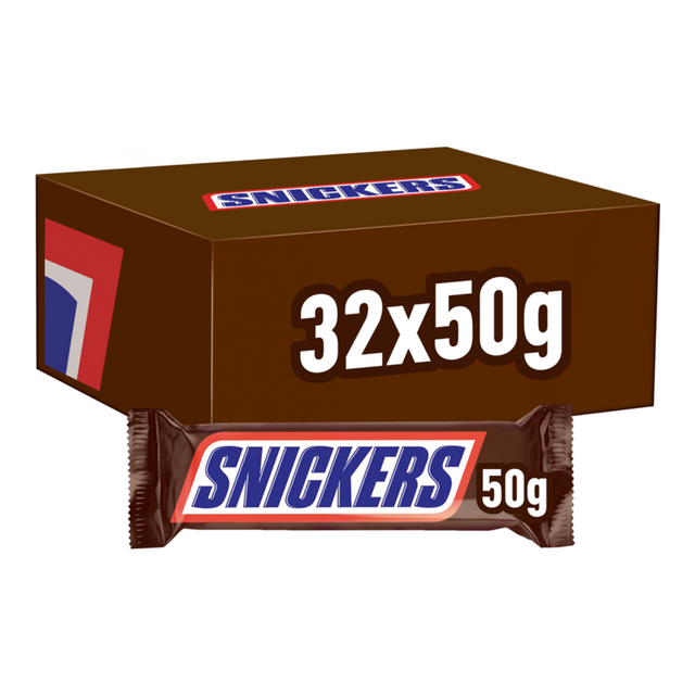 Snickers chokoladebar 50 g 461136 nougat, karamel, jordnøddechokolade