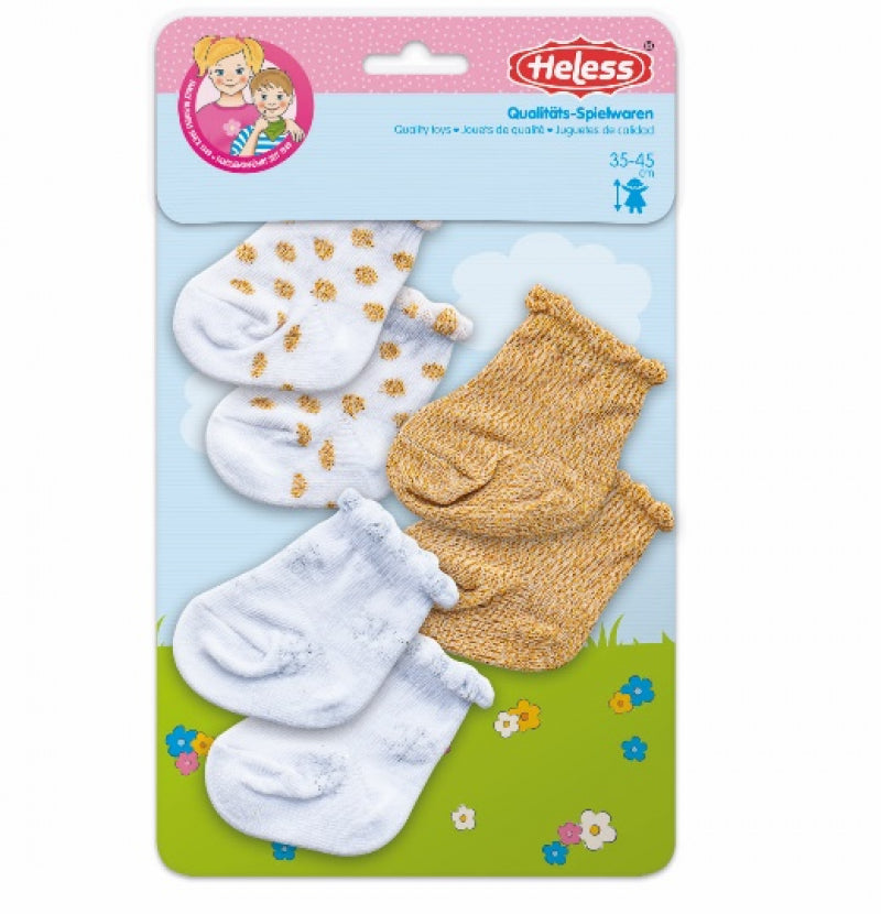 Heless sokker glitter, 3 par (35-45 cm)