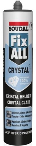 Soudal fix - alle krystal | klæbemiddel og fugemasse | gennemsigtig | 290ml - 110980