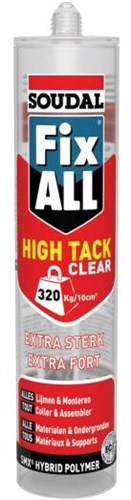 Soudal fix - alle high tack clear | klæbende fugemasse | gennemsigtig | 290 ml - 130276