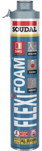 Soudal flexifoam klik fix | elastisk pu-skum | blå | 750 ml - 118318