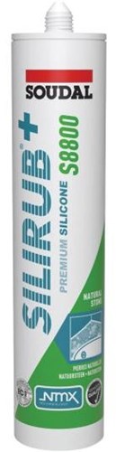 Soudal silirub+ s8800 | natursten | silikone fugemasse | led grå | 300 ml - 120994