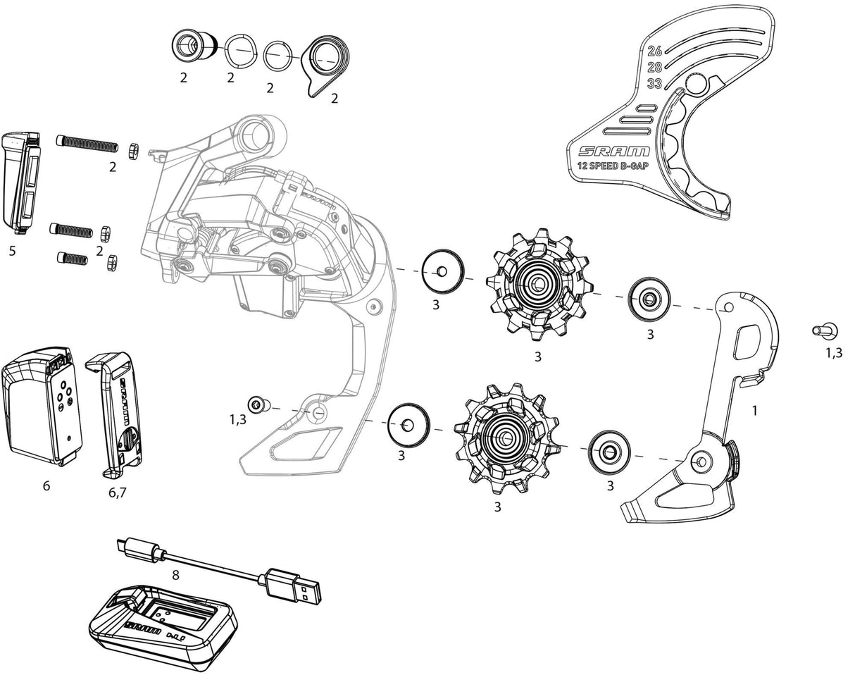 Sram bagskifter rival xplr etap axs bagskifter. rivaliserende xplr axs 44t