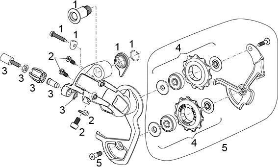 Sram bagskifter force r.derail. kraft 10 sp kort bur
