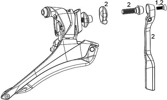 Sram forskifter force 22 fr.derail. force 22 2-sp bot.pull braze-on