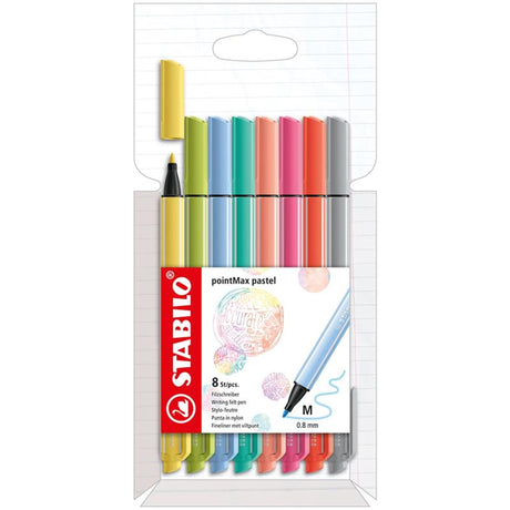 Stabilo pointmax pastel penalhus med 8 farver fineliners