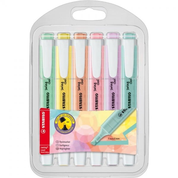 Stabilo swing cool pastel - highlighter - sæt med 6 stk