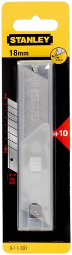 Stanley håndværktøj snap-off knive 18mm i dispenser - (10 stk) - 0-11-301
