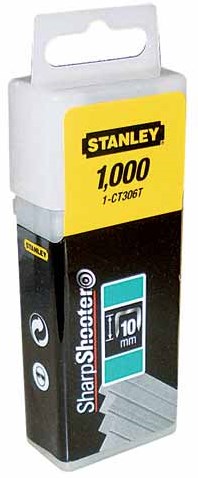 Stanley håndværktøj hæfteklammer 10 mm type ct - 1000 stykker - 1-ct306t