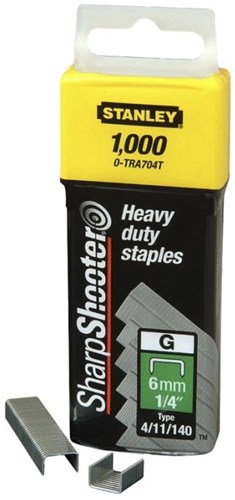 Stanley hæfteklammer 6mm type g - 5000 stk