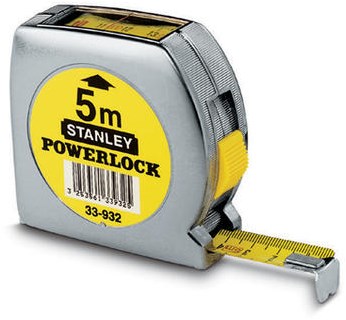 Stanley håndværktøj målebånd powerlock ovenfra vindue | 5m - 19mm - 0-33-932
