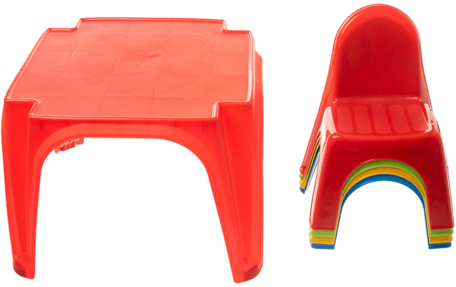 Starplay-spillebord og stole sætter junior rød 5-delt