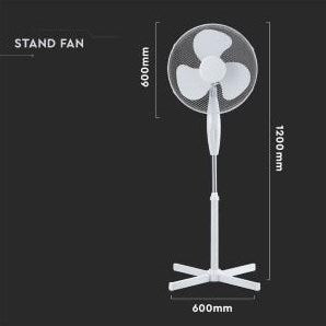 Enzo piedestal ventilator 40cm roterende 40w hvid - 8652573