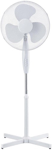 Enzo piedestal ventilator 40cm roterende 40w hvid - 8652573