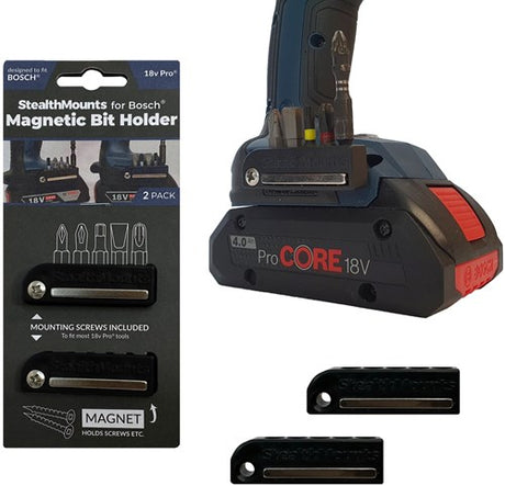 Stealth mounts bitholder til bosch 18v | 2 stk | sort - bh-bo-blk-2