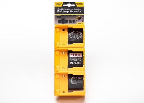 Stealthmounts bm-dw20-ylw-6 batteriholder til dewalt xr flexvolt | gul | 6-pak - bm-dw20-ylw-6