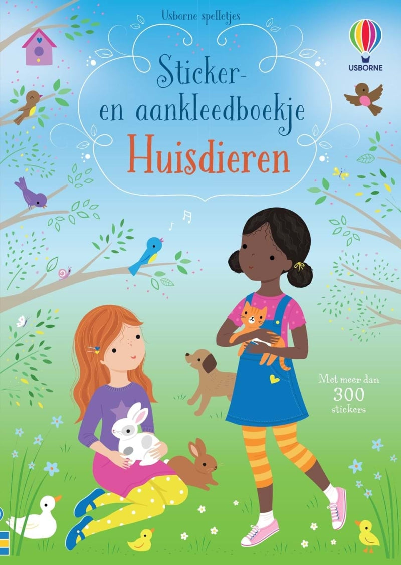 Usborne klistermærke og påklædningsbog - kæledyr