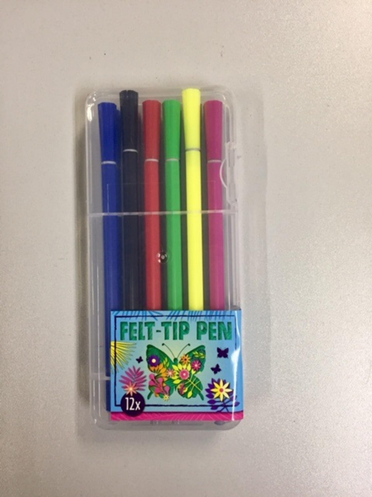 Grafix highlighter fineliner 12 highlightere ã˜1-2,5mm i hård etui