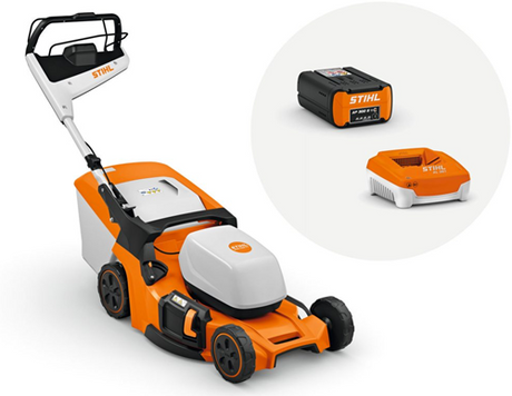 Stihl RMA 453.3 PV sæt batteri plæneklipper | inkl. 2x ap 300s batteri + al301 oplader - wa412000010