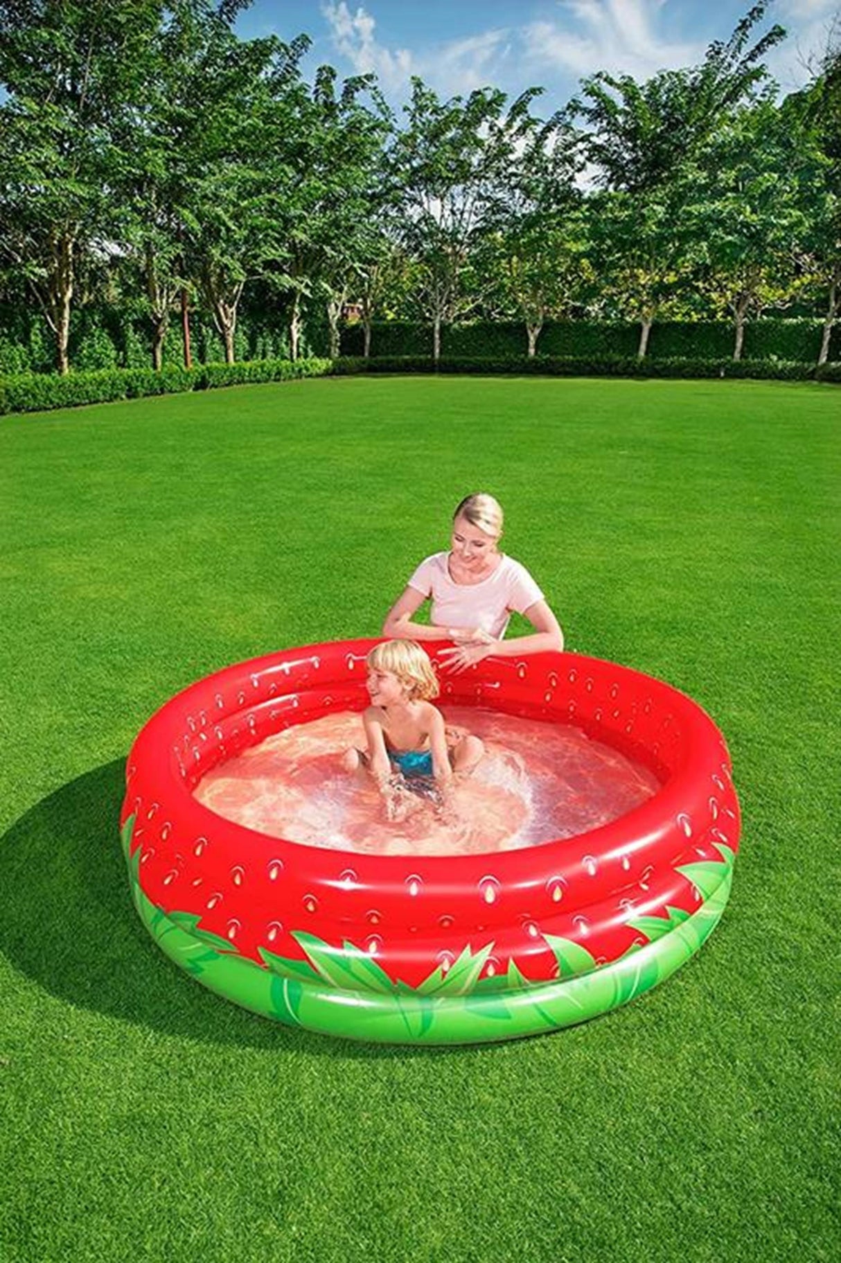 Bestway swimmingpool 3-ringet jordbær 160x38cm