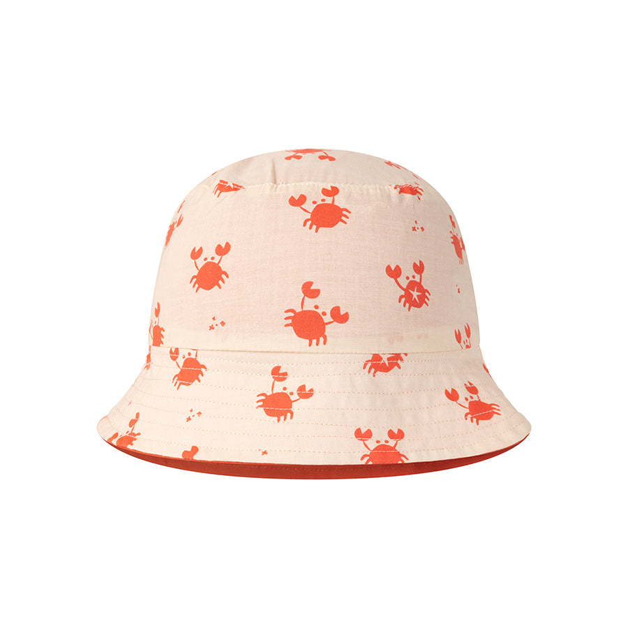 Crabby | beige rød UV-vendbar solhat
