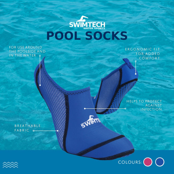 Swimtech Swim Socks Junior Polyester Blue Størrelse 28 31
