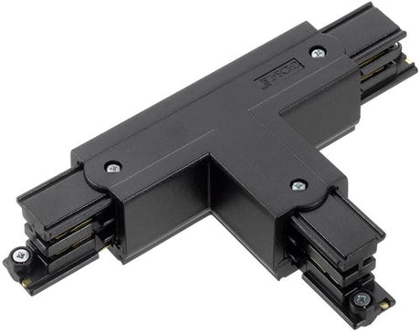 T-stykke venstre fikseret 90° for. skinne 3-faset sort - 5050055