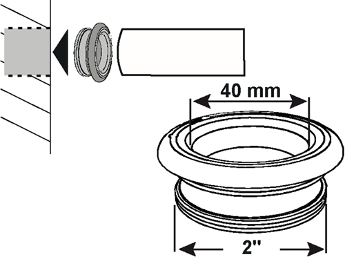 Cornat gumminippel med gevind 2'' x 40mm - t3185014