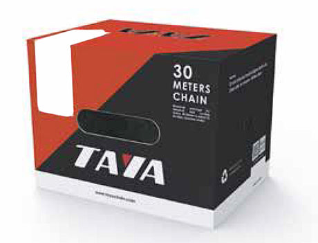 Taya halskæde 1 2x3 32,7-8 hastighed, sort sølv, 30mtr rulle