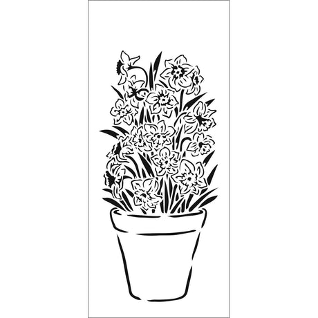 Håndværkerens værksted • slimline stencil jonquils 10,16x22,86cm