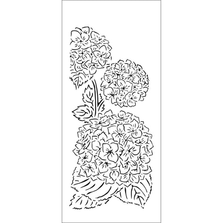Håndværkerens værksted • slimline stencil hortensia buket 10,16x22,86 cm