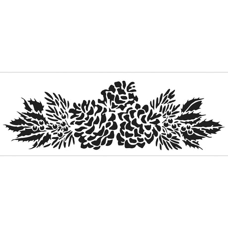 Håndværkerens værksted • rustik kantstencil 41,91x15,2cm fyrretræskrans